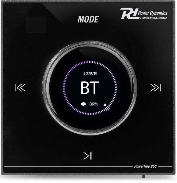 Power Dynamics Powerline B50B Wand-Audioverstärker BT/LCD Schwarz