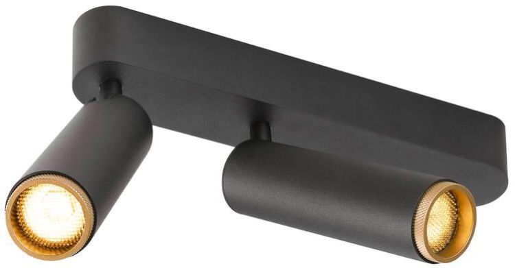 SLV GRIP! M, Deckenaufbauleuchte, double, PHASE, 3000 K, 28 W, 42°, schwarz / gold