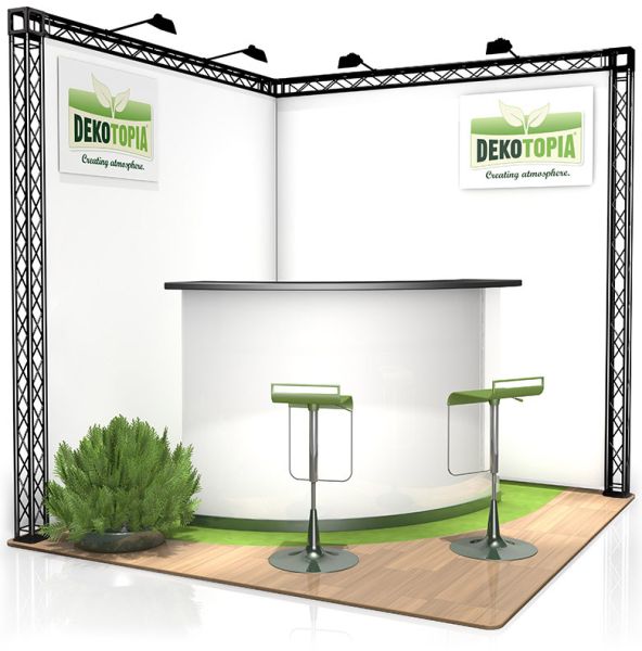 Messestand FD 14 - 2 x 2 x 2,1 m (LxBxH) - 4 m² RAL9005 - Schwarz - Seidenmatt