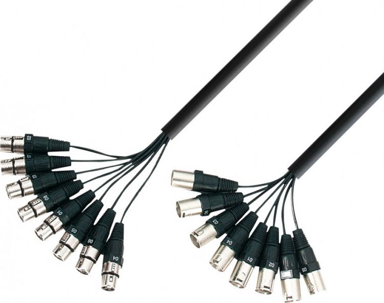 Adam Hall Cables K3 L8 MF 0300 Multicore Kabel 8 x XLR male auf 8 x XLR fe