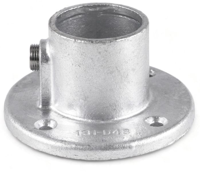 Riggatec Rohrverbinder Fußplatte rund für 48,3 mm Rohr in Silber