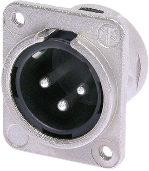 Neutrik NC3MDM3L1 - 3 poliger Chassisstecker, Lötanschlüsse, vernickeltes Gehäuse, Silber