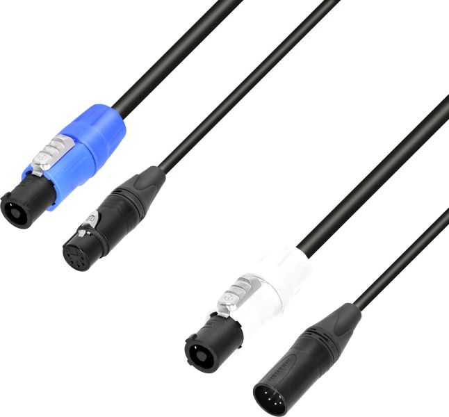 Adam Hall Cables 8101 PSDT5 0300 N - DMX- & Netzkabel Neutrik® powerCON & Neutrik® XLR 5-Pol 3 m