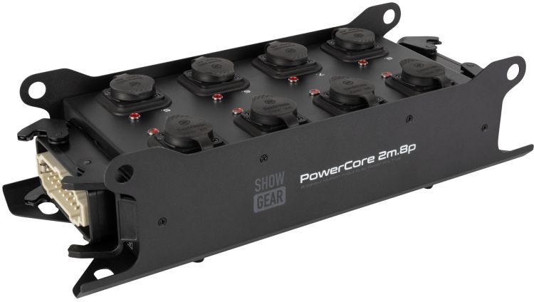 SHOWGEAR PowerCore 2 m, 8-poliger Breakout-Stecker, H16 Ein-/Ausgang auf 8x Power Pro True