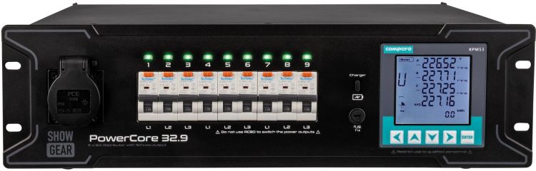 SHOWGEAR PowerCore 32,9 1 + 9x Schuko Stromverteiler