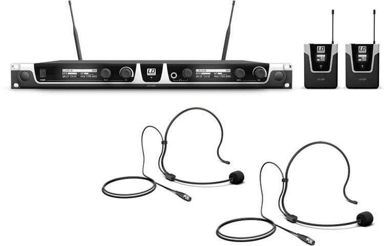 LD Systems U518 BPH 2 Funkmikrofon System mit 2 x Bodypack und 2 x Headset