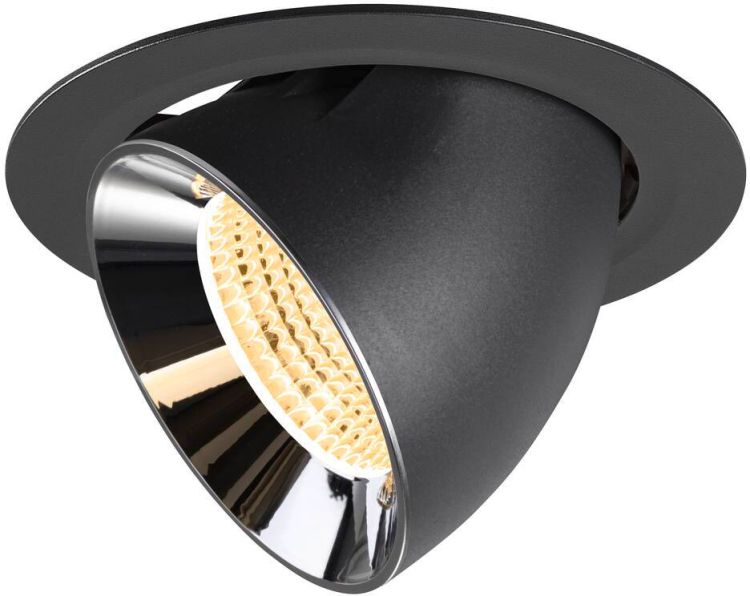 SLV NUMINOS® GIMBLE XL, Deckeneinbauleuchte schwarz/chrom 3000 K 55°