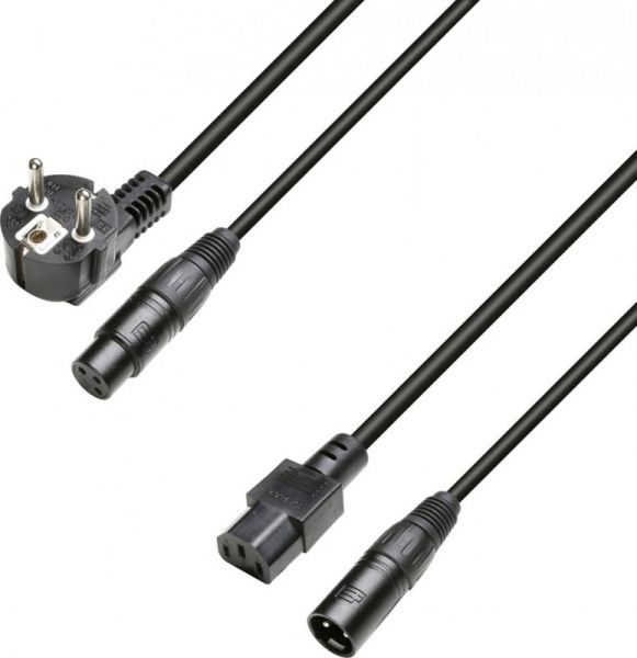 Adam Hall Cables 8101 PSAX 1500 Netz- und Audiokabel CEE7/7 &amp; XLR