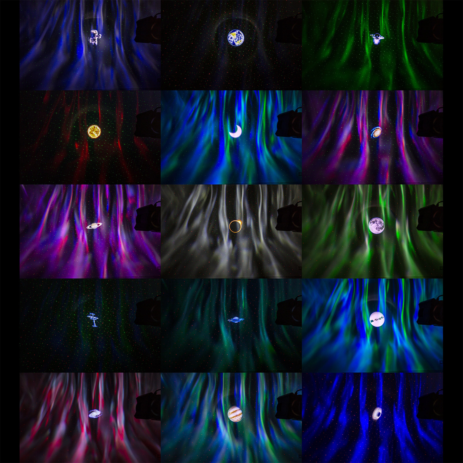 13€ sur Fuzzix Aurora Projecteur aurore boréale - 4 LEDs 2 W RGBW + LED  blanche, 15 diapositives, haut-parleur Bluetooth, Eclairage et jeux de  lumière, Top Prix