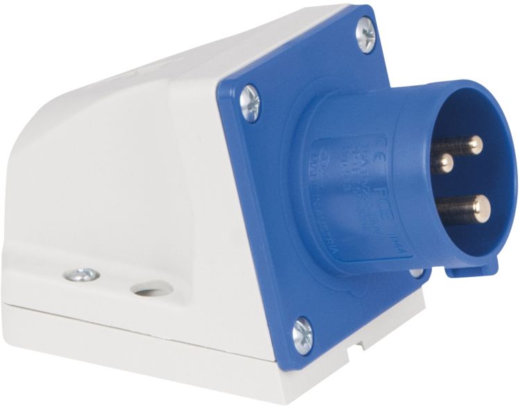Showtec CEE 16A 240V 3p Wandhalterung männlich - Blau, IP44