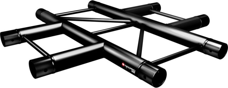 Naxpro-Truss FD 22 C41H 90° 4 Weg Winkel RAL9005 - Schwarz - Seidenmatt