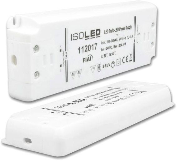 ISOLED LED Trafo 24V/DC, 0-30W, ultraflach, SELV