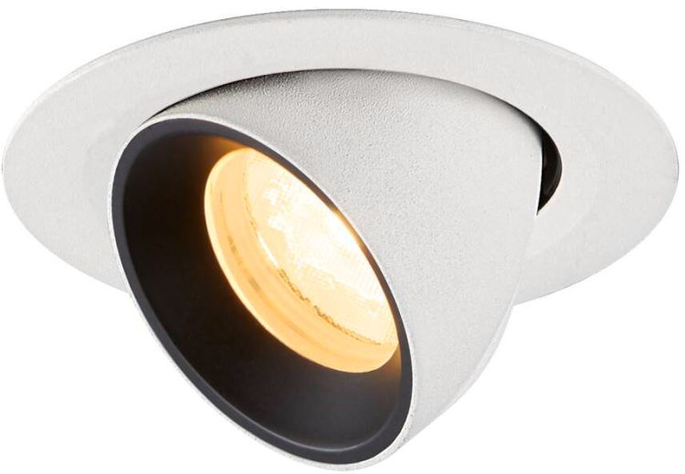 SLV NUMINOS® GIMBLE XS, Deckeneinbauleuchte weiß/schwarz 3000 K 40°
