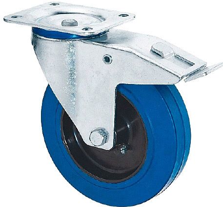 Riggatec Lenkrolle mit Bremse 160mm BLUE WHEEL MKI