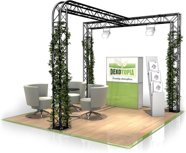 Messestand FD 24 - 3 x 3 x 2,5 m (LxBxH) - 9 m² RAL9005 - Schwarz - Seidenmatt