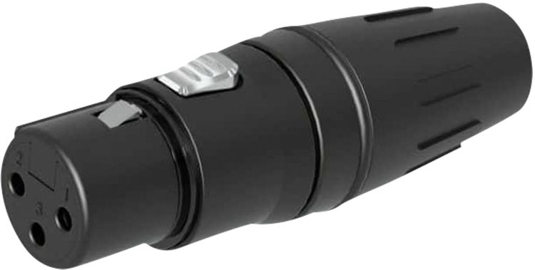SEETRONIC XLR-3P-Stecker – Buchse, vergoldete Kontakte – schwarzes Gehäuse