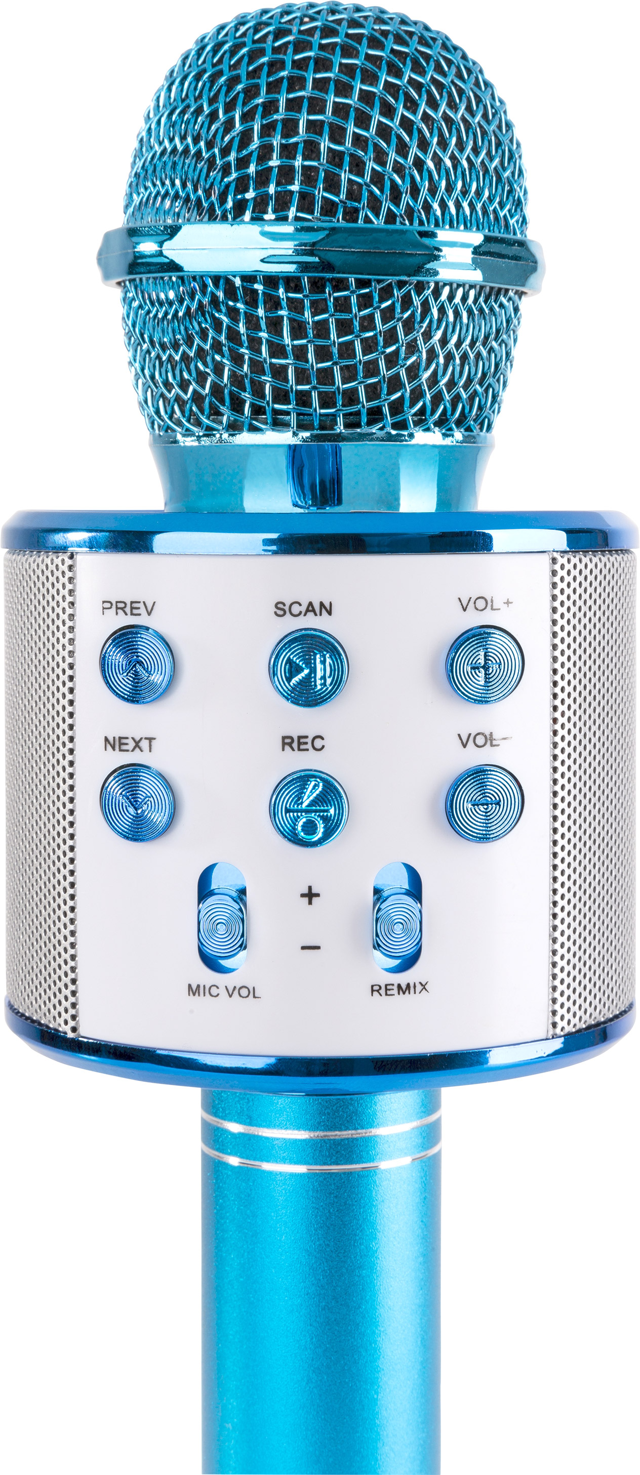 Micro karaoké avec haut-parleur intégré BT/MP3, bleu KM01
