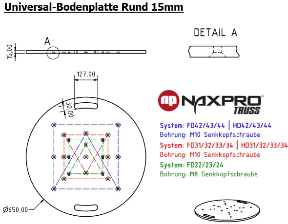 Naxpro-Truss Multi Base Round galv. d650x15mm for FD21-HD44 - cheap at LTT