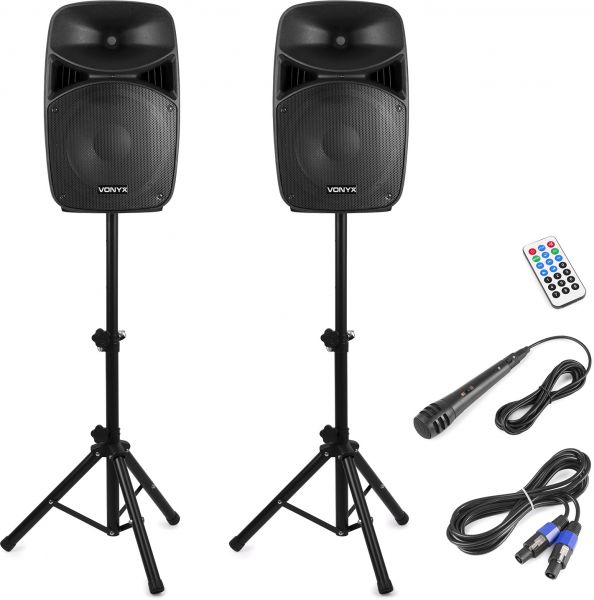 Vonyx VPS122A Plug & Play 800W Lautsprecher-Set mit Ständern