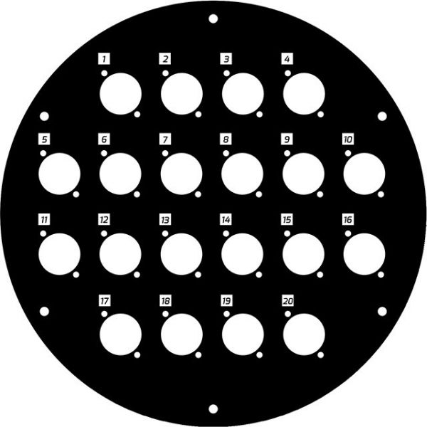 Adam Hall Cables 70226D20 Frontplatte für Kabeltrommel 70226, 20 x D-Typ