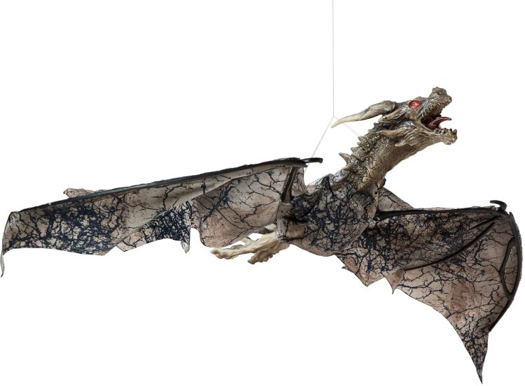 EUROPALMS Halloween Flying Dragon, animiert, braun, 120cm