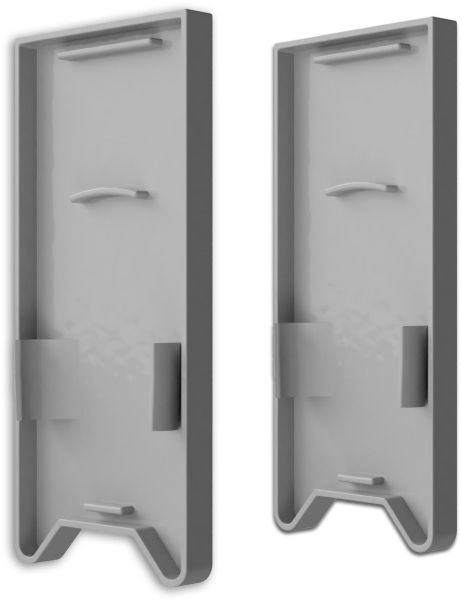 ISOLED Endkappe EC120 mit Lichtfalle, silber für Leuchtenprofil HALON mit U-Cover C63, 2 Stück