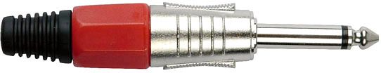 DAP 6.3 mm. Klinkeverbinder Mono, Nickel/ Endkappe Rot