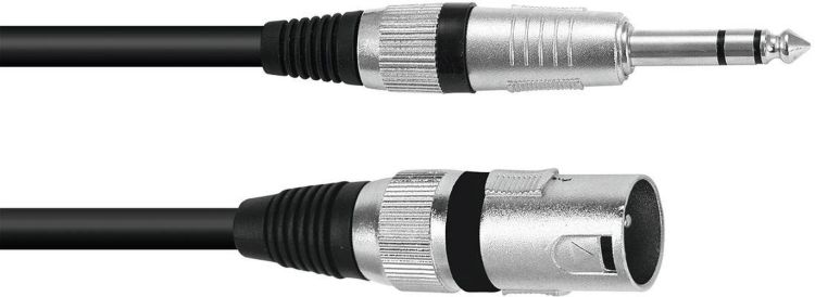 OMNITRONIC Adapterkabel XLR(M)/Klinke stereo 0,2m sw
