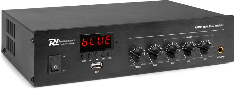 Power Dynamics PDM45 100V Mixer-Verstärker mit BT und Mediaplayer 45W