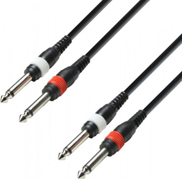 Adam Hall Cables K3 TPP 0300 Audiokabel 2 x 6,3 mm Klinke mono auf 2 x 6,3
