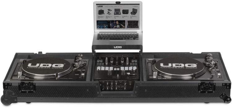 UDG Ultimate Flight Case Set PLX9/SL1200 Schwarz MK2 Plus (Laptop-Ablage + Rollen)
