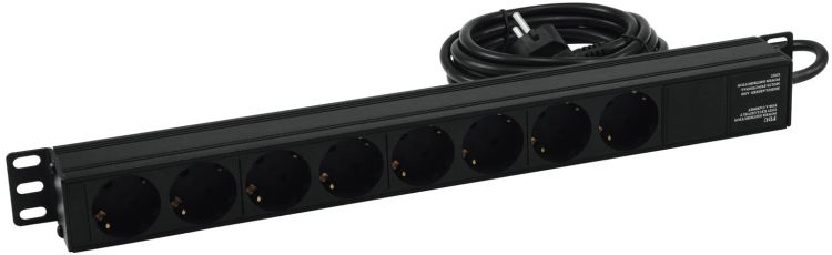 EUROLITE Steckdosenleiste R19-8 1HE sw 2,7m