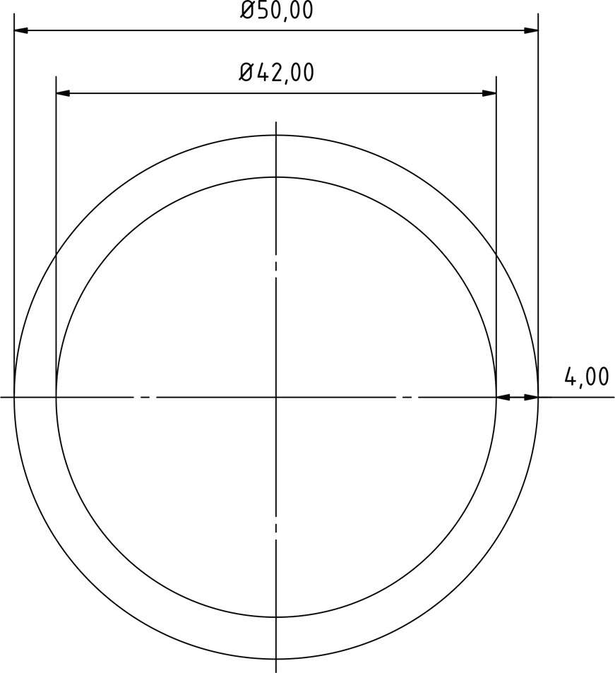 Tube Aluminium Circulaire 50x4mm - Longueur 1m, Pour Bricolage, Construction Et Projets DIY