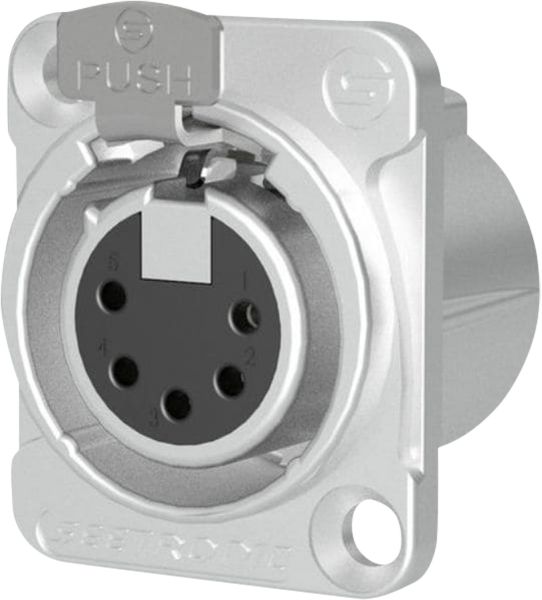 SEETRONIC XLR 5P-Chassis – Buchse, silberne Kontakte – vernickeltes Gehäuse