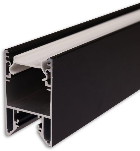 ISOLED LED Leuchtenprofil HALON Aluminium schwarz RAL 9005, 300cm, mit einklickbarem Kühlstreifen