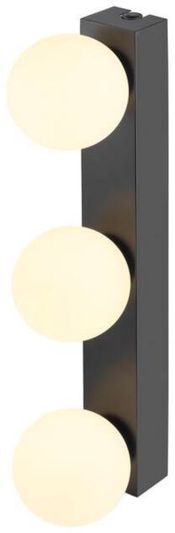 SLV SUN Mirror, Wandaufbauleuchte, triple, 2700/3000/4000 K, TOUCH button, 18 W, IP44, schwarz