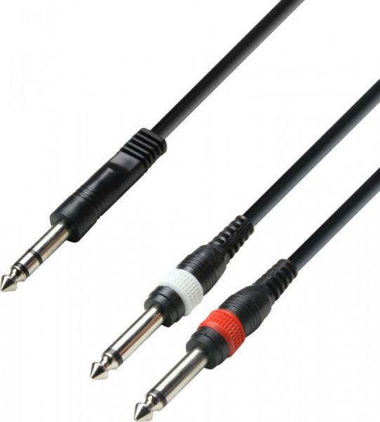 Adam Hall Cables K3 YVPP 0600 Audiokabel 6,3 mm Klinke stereo auf 2 x 6,3