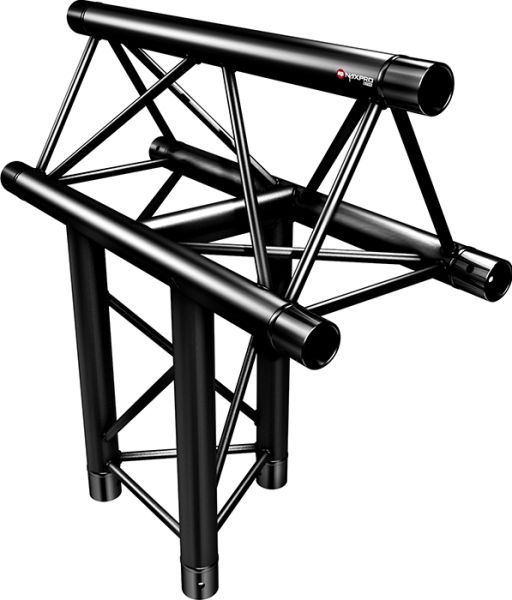 Naxpro-Truss FD 23 C37 90° 3 Weg Winkel RAL9005 - Schwarz - Seidenmatt