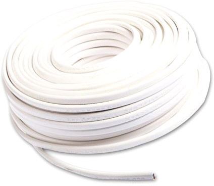 ISOLED Kabel 25m Rolle 2-polig 0.75mm² H03VVH2-F PVC Mantel weiß, VDE (nicht halogenfrei!), AWG18
