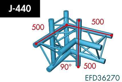 X3K-30/H (Heavy Duty) J-440 4-Weg Ecke, Winkel 90°,Abgang oben/u