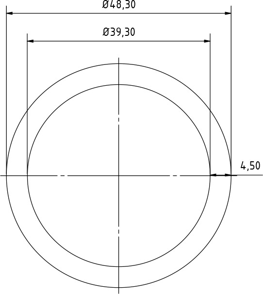 Tube d'aluminium Circulaire 48,3x3mm Longueur 3,5 m