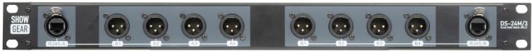 Showgear DS-24M/3 DMX Rack Split 8x 3-pin male XLR auf 2x female RJ45 Konverter
