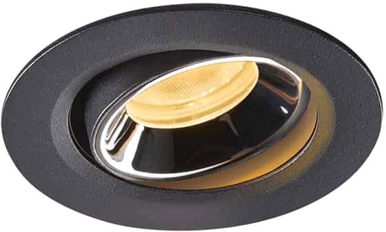 SLV NUMINOS® MOVE XS, Deckeneinbauleuchte schwarz / chrom 2700K 40°