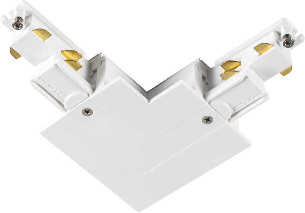 L-Verbinder Für 3-Phasen HV-Schiene – Eckverbinder Mit Erdleiter, Silbergrau, 10,5 Cm, Bis 16A
