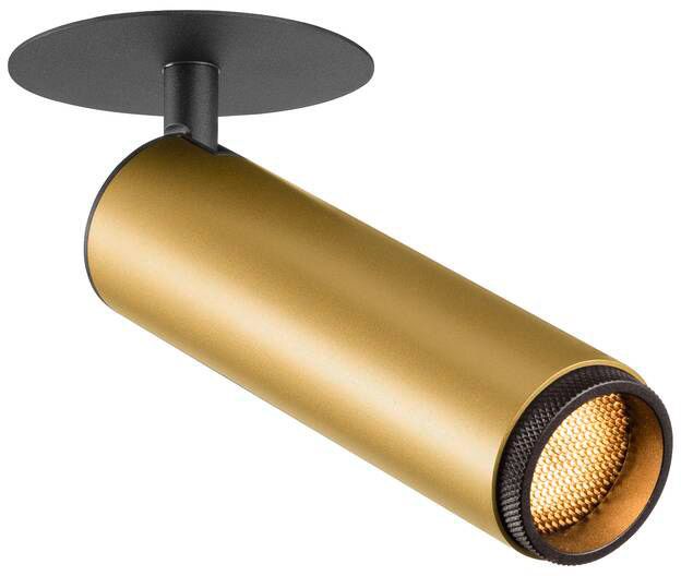 SLV GRIP! M, Deckeneinbauleuchte, PHASE, 3000 K, 42°, IP20, zylindrisch, gold / schwarz