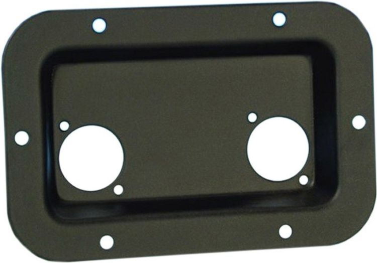 Adam Hall Hardware 8708 BLK Einbauschale schwarz für 2 XLR oder Speakon Bu
