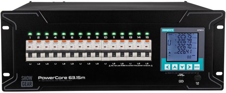SHOWGEAR PowerCore 63,15 m 9x Schuko + 2x Multipin H16 Stromverteiler