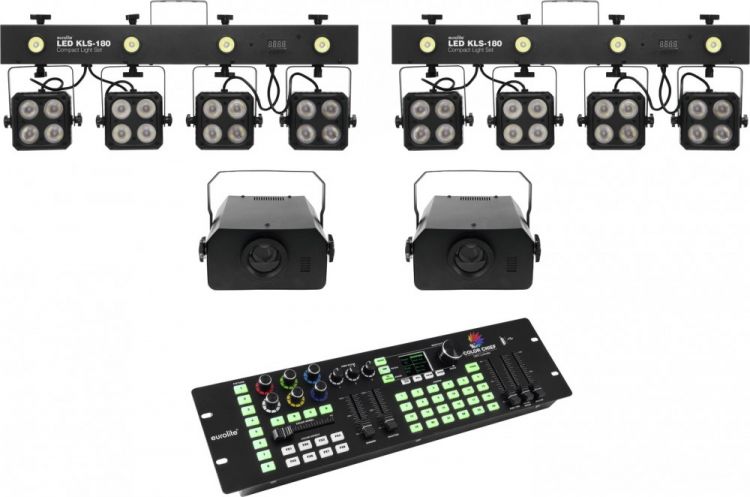 EUROLITE Set 2x LED KLS-180 + 2x LED WF-40 + DMX LED Color Chief Controlle