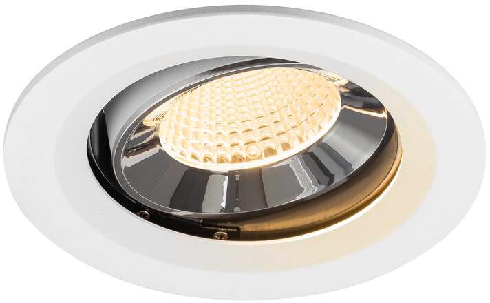 SLV NUMINOS® MOVE M, Deckeneinbauleuchte weiß/chrom 3000 K 40°