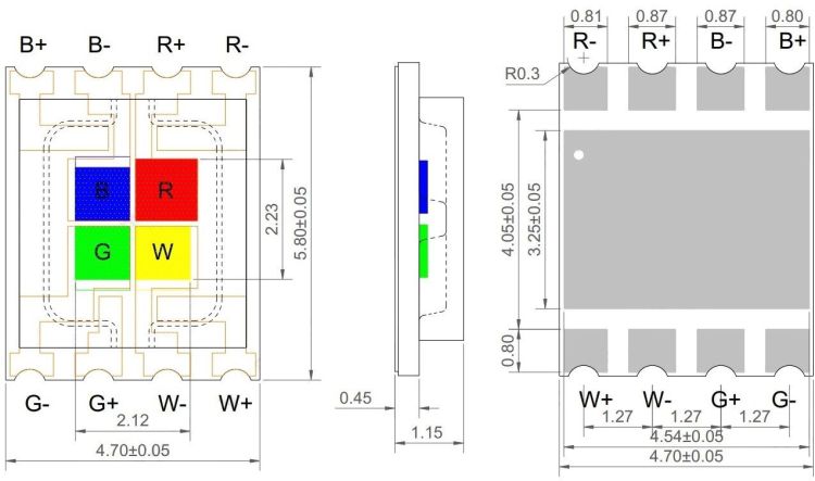 LED COB 40W RGBW LED PST-40 QCL Spot (TX-5060RBGW40FC120)